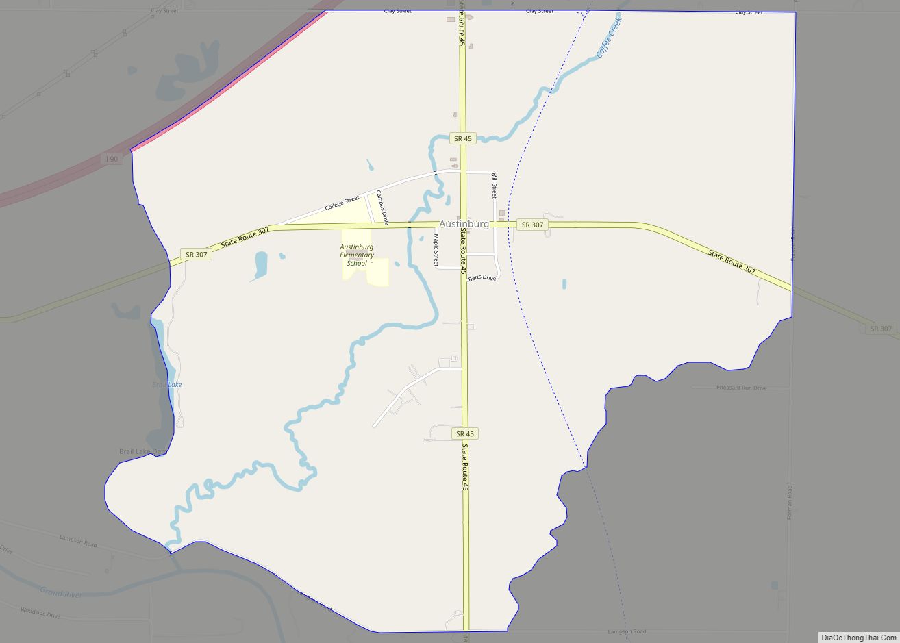 Map of Austinburg CDP