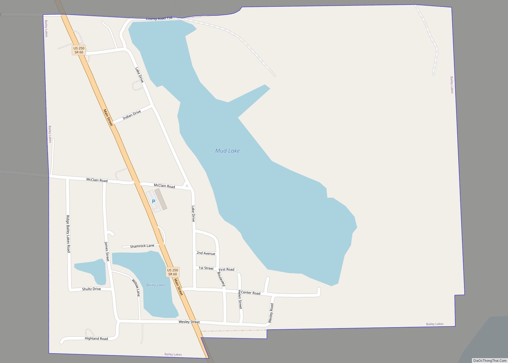 Map of Bailey Lakes village