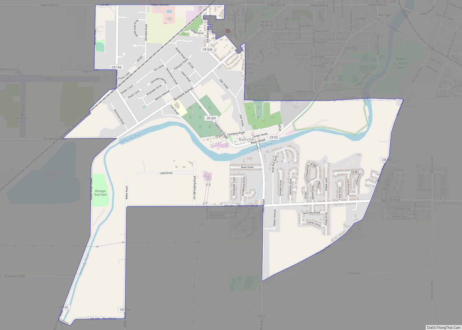 Map of Ballville CDP