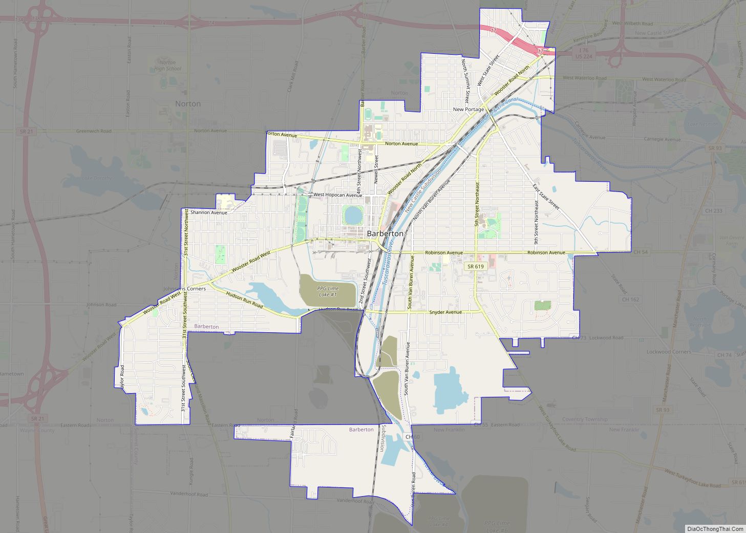 Map of Barberton city