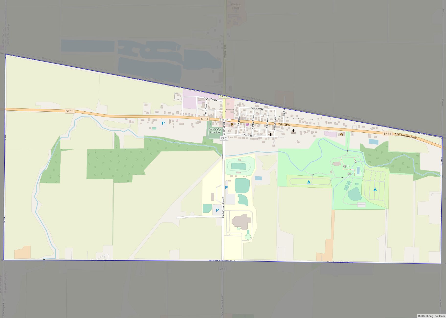 Map of Bascom CDP, Ohio