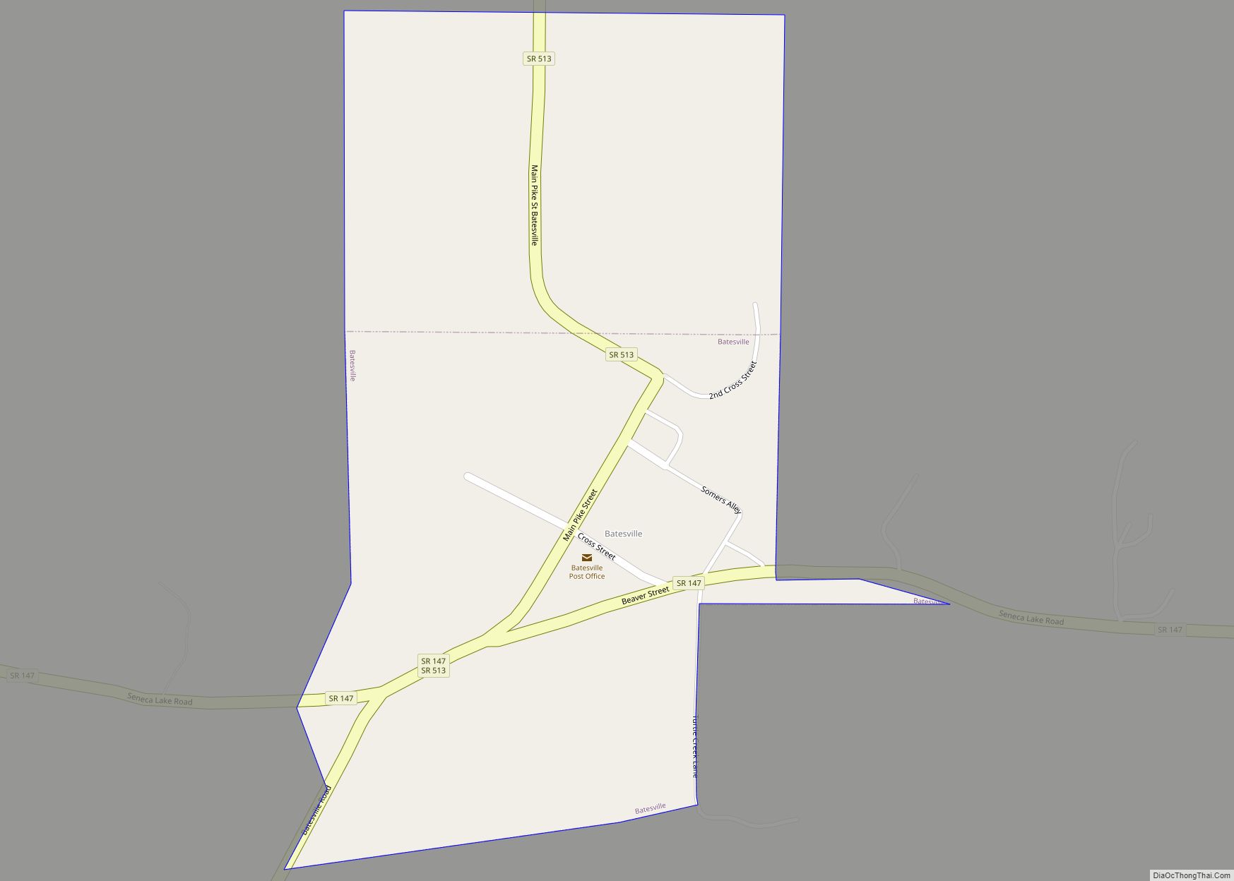 Map of Batesville village, Ohio