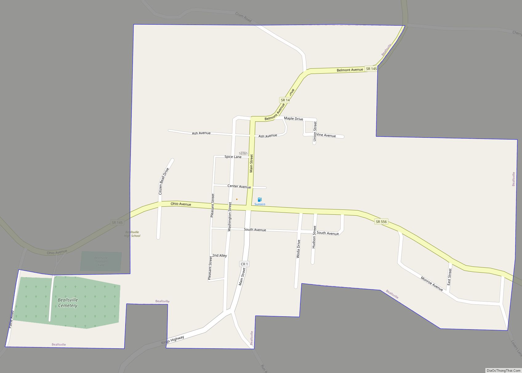 Map of Beallsville village