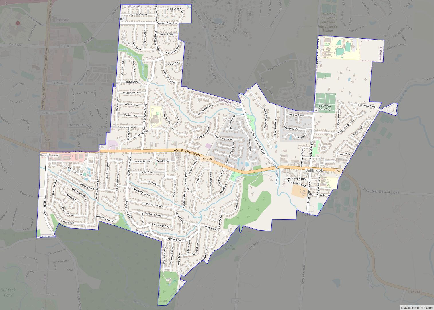 Map of Bellbrook city