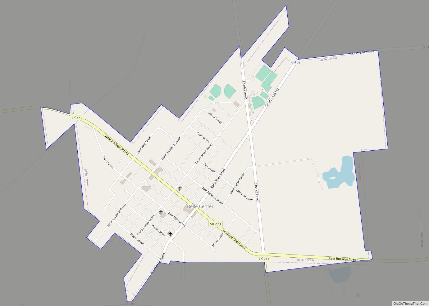 Map of Belle Center village
