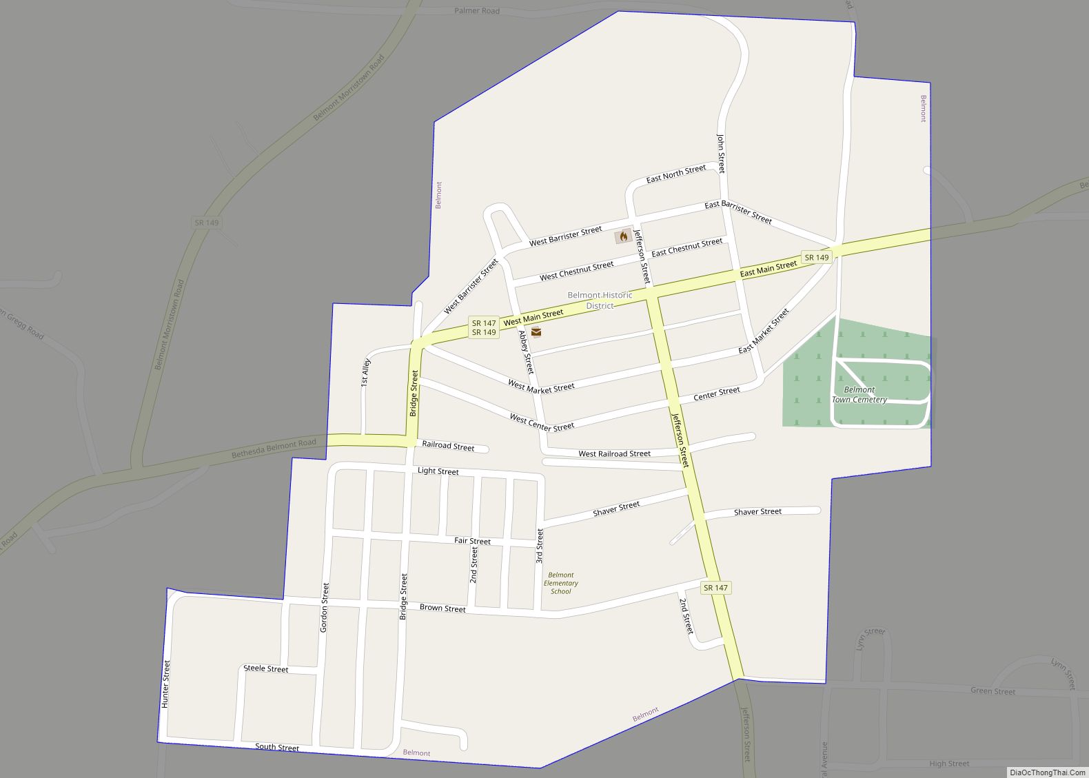 Map of Belmont village, Ohio