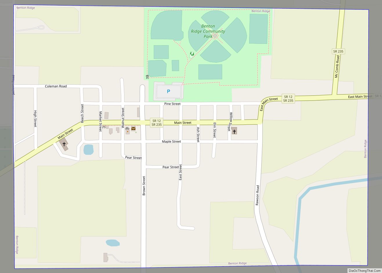 Map of Benton Ridge village