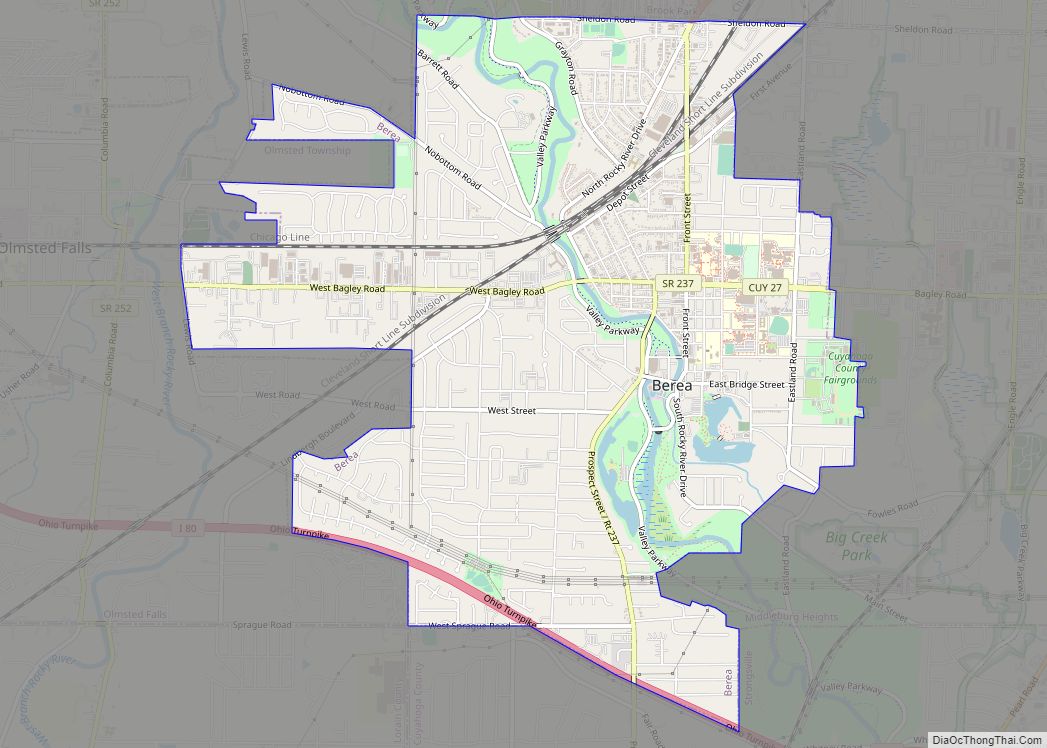 Map of Berea city, Ohio