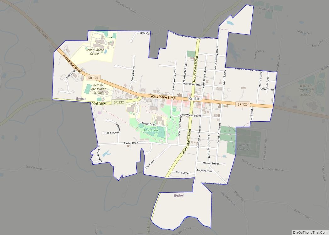 Map of Bethel village, Ohio