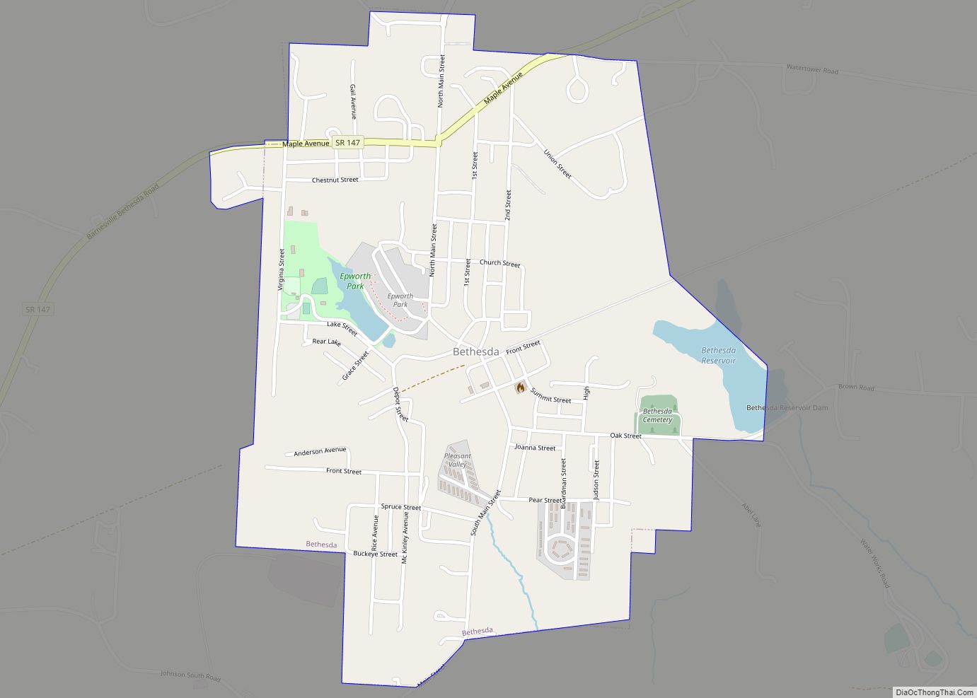 Map of Bethesda village, Ohio