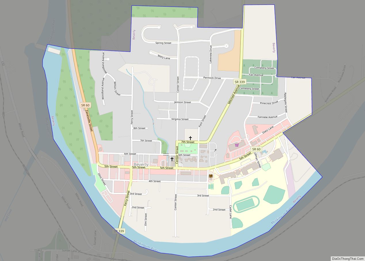 Map of Beverly village, Ohio