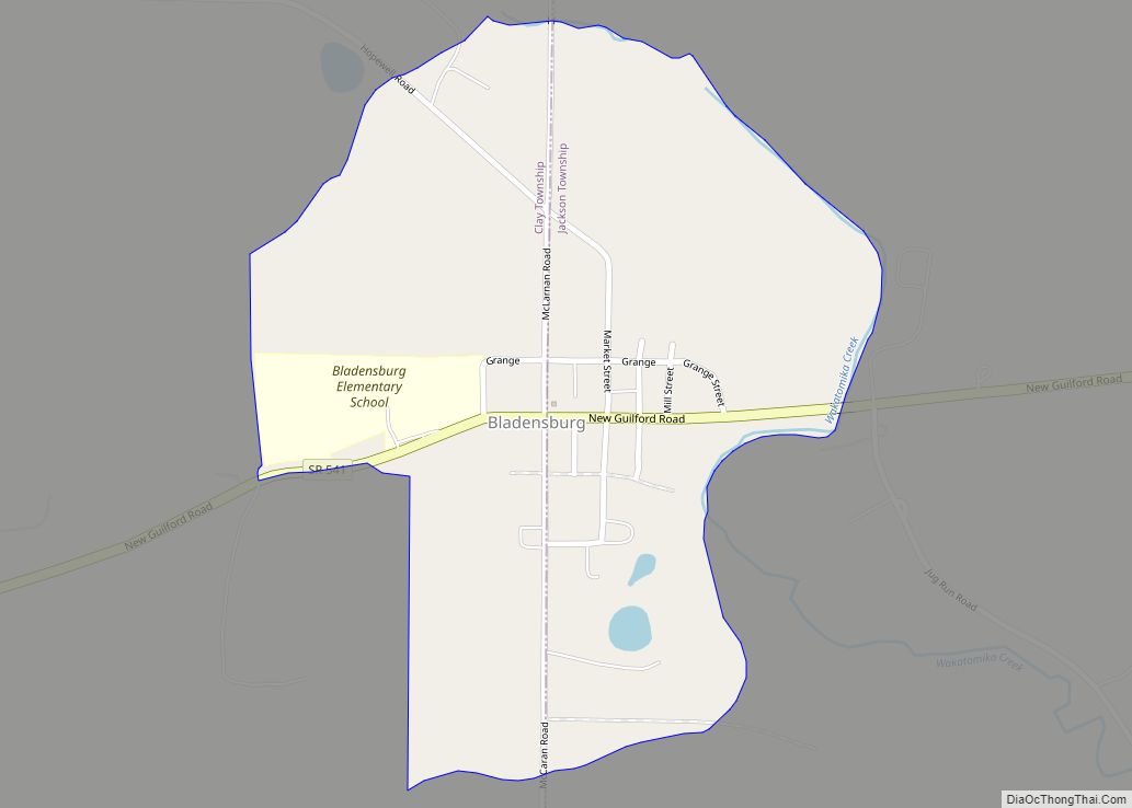Map of Bladensburg CDP, Ohio