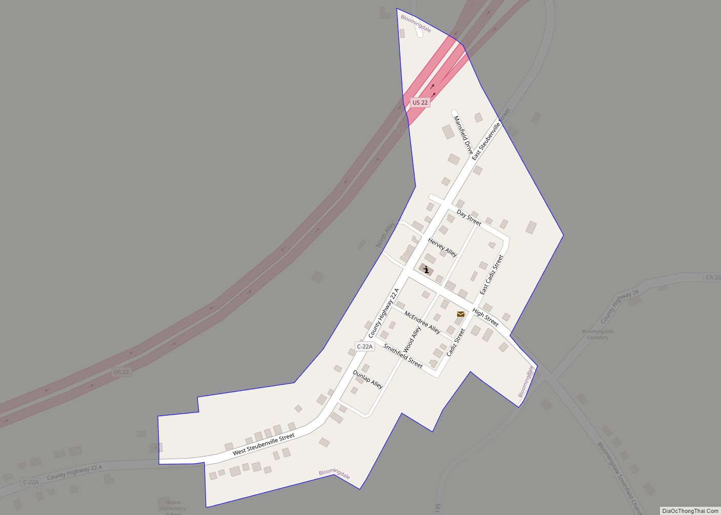 Map of Bloomingdale village, Ohio