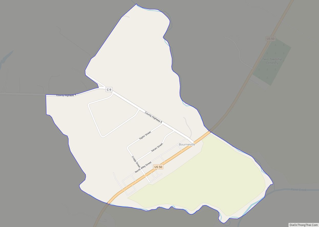 Map of Bourneville CDP