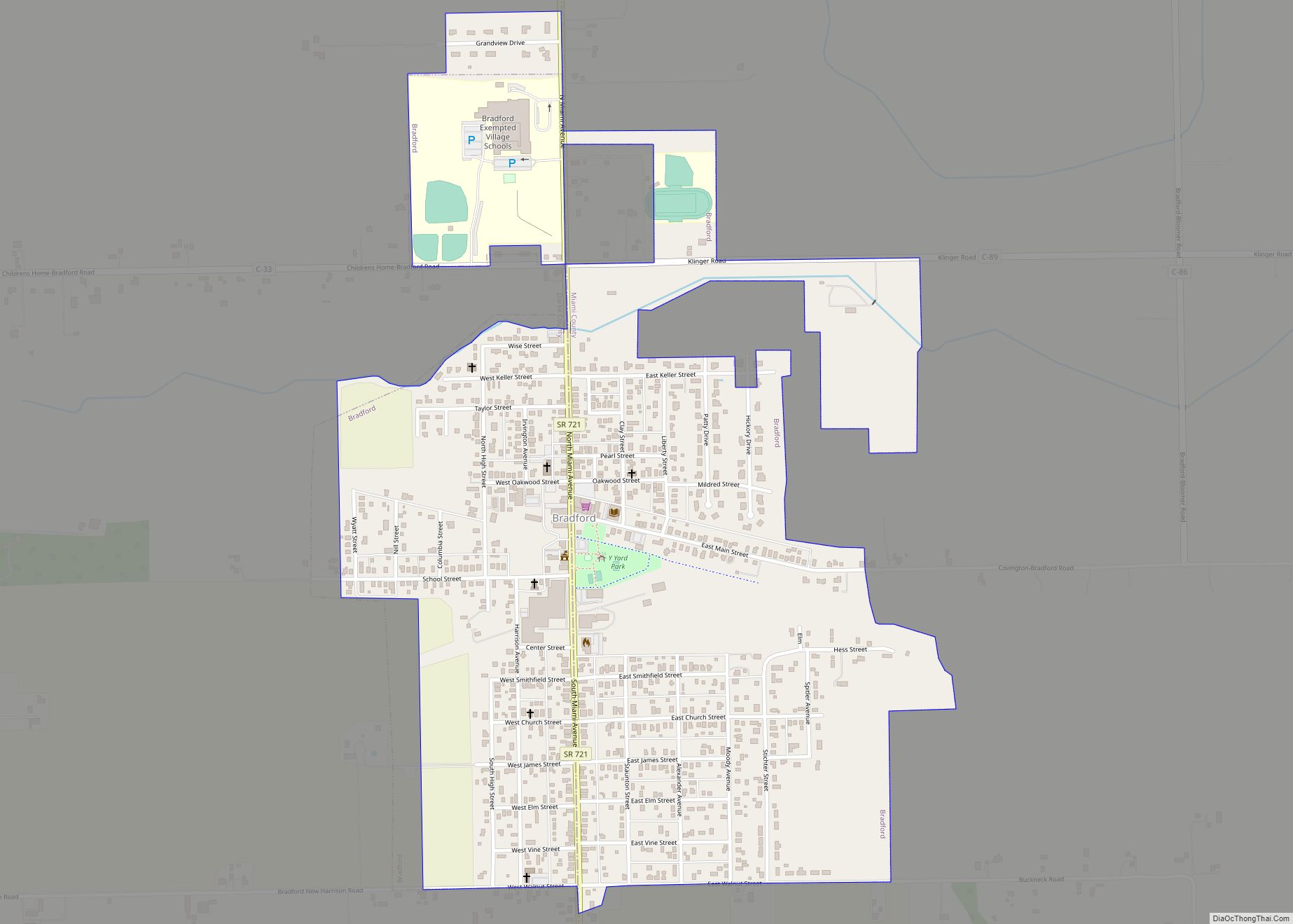 Map of Bradford village, Ohio