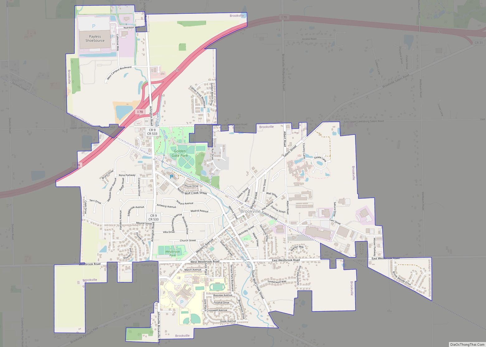 Map of Brookville city, Ohio