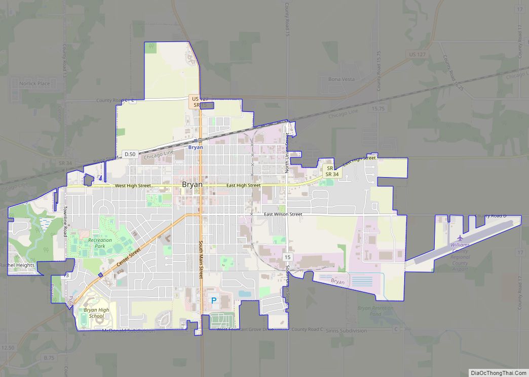 Map of Bryan city