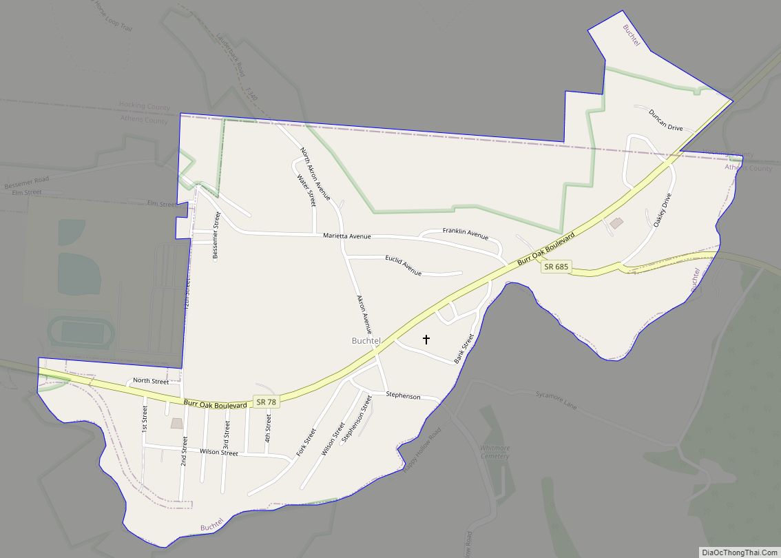 Map of Buchtel village