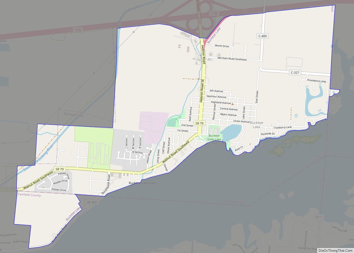 Map of Buckeye Lake village