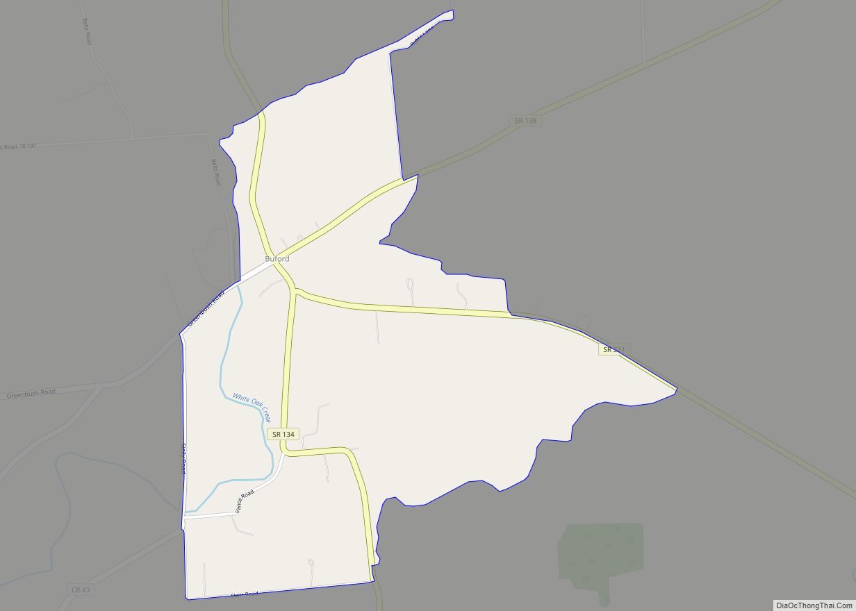 Map of Buford CDP, Ohio