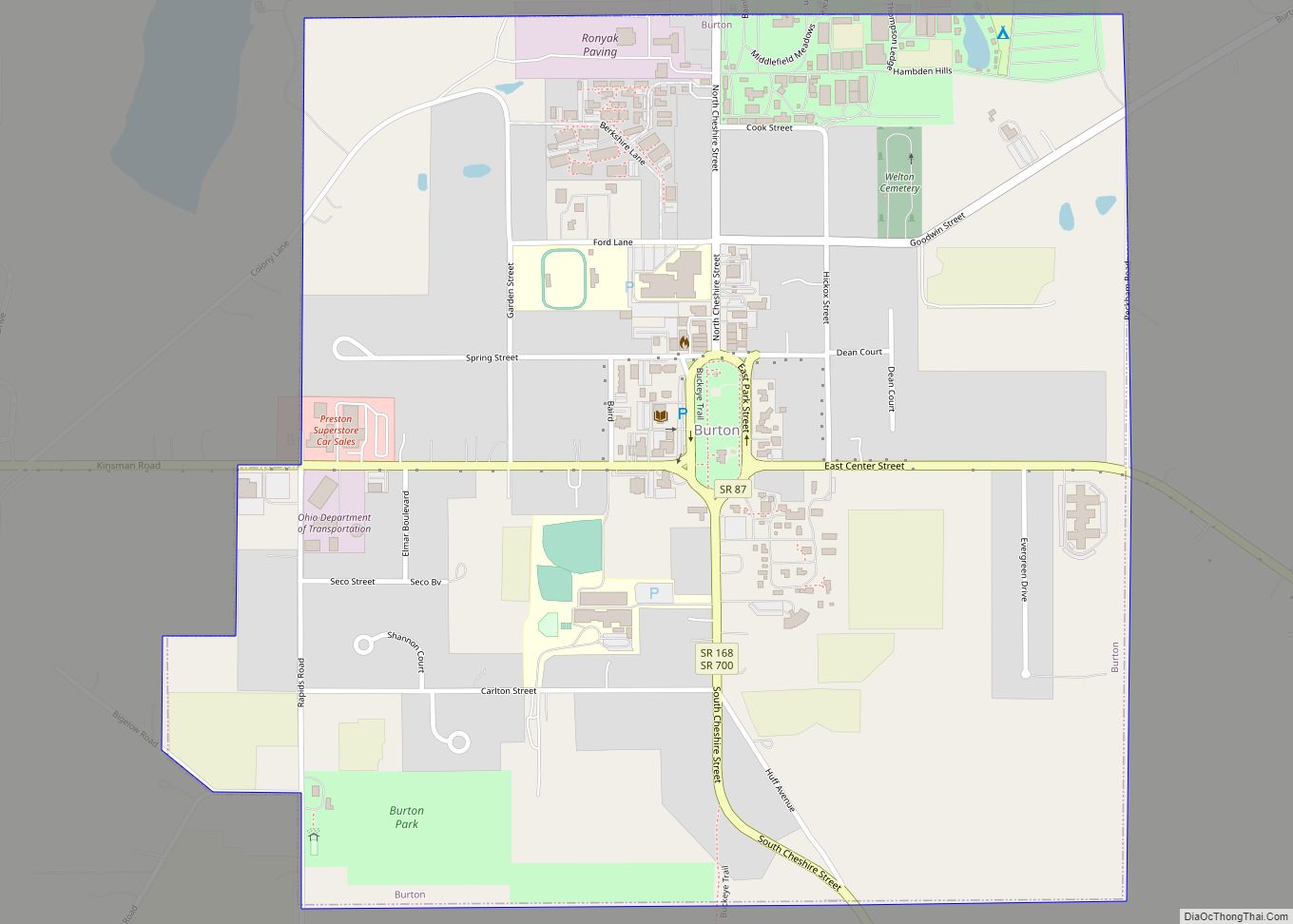 Map of Burton village, Ohio
