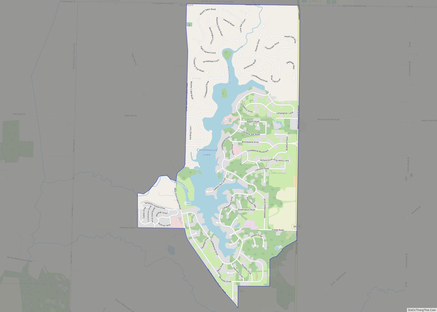 Map of Candlewood Lake CDP