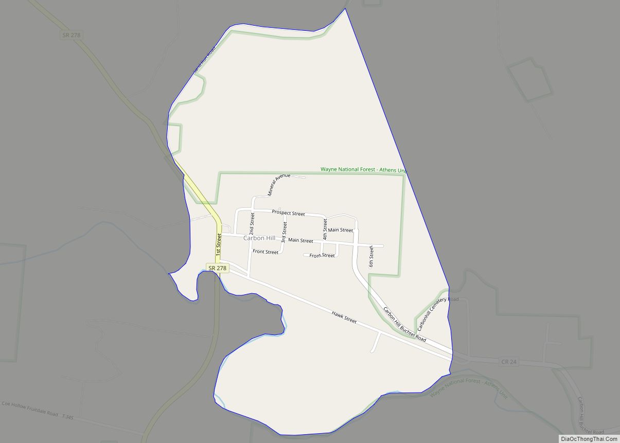 Map of Carbon Hill CDP, Ohio