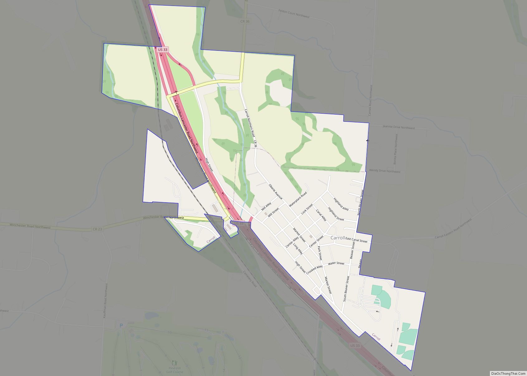 Map of Carroll village, Ohio
