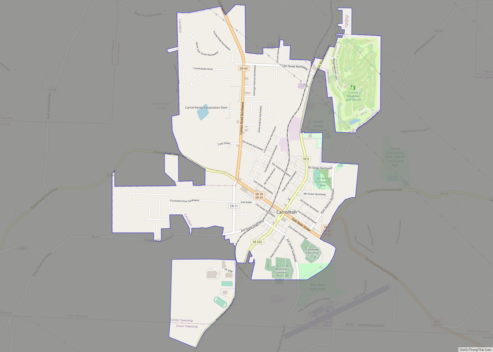 Map of Carrollton village, Ohio