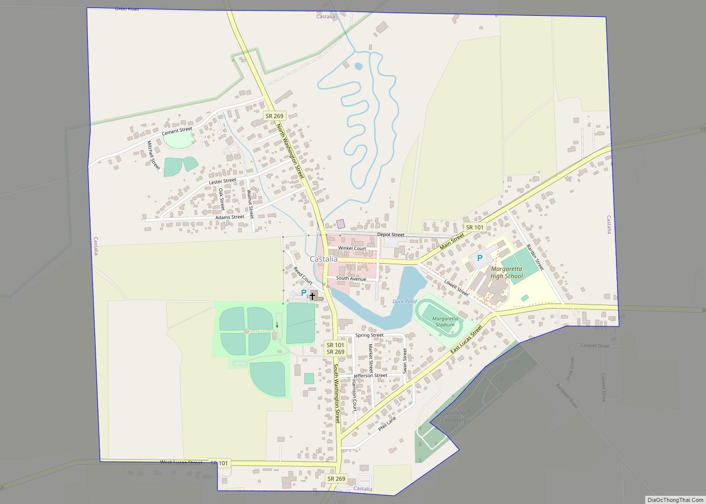 Map of Castalia village, Ohio