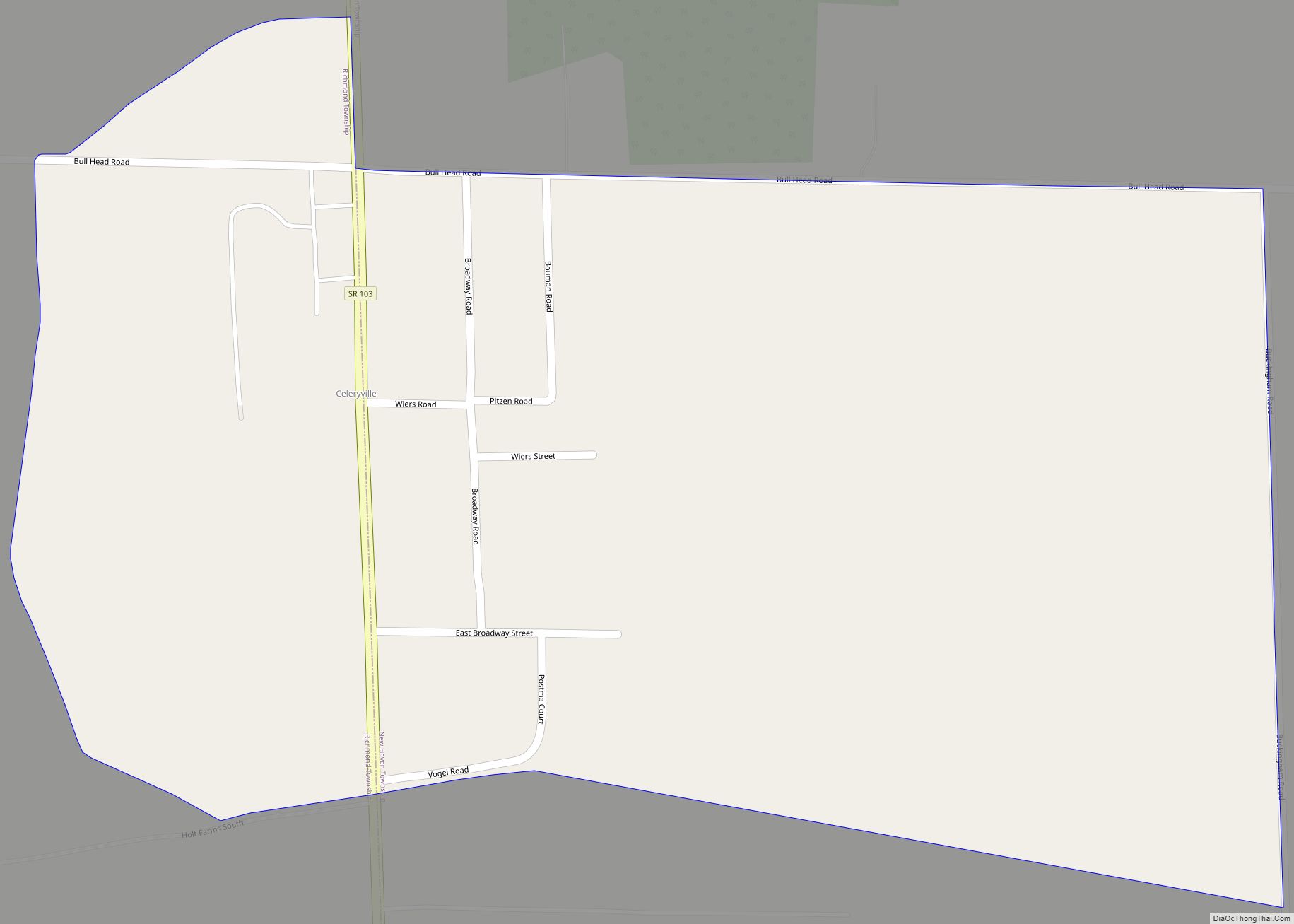 Map of Celeryville CDP