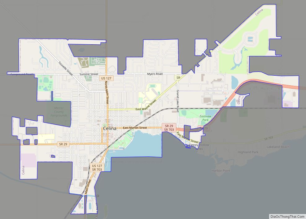 Map of Celina city