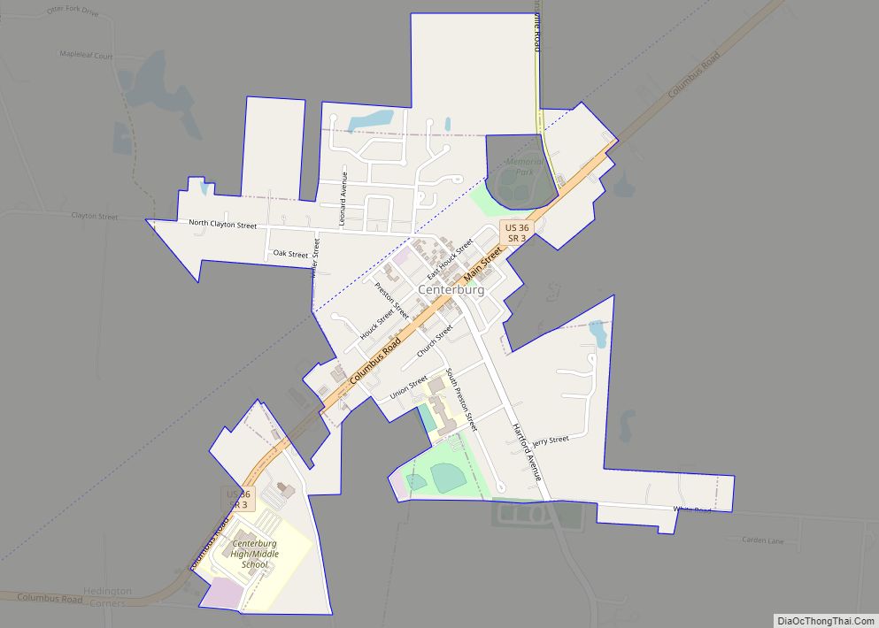 Map of Centerburg village