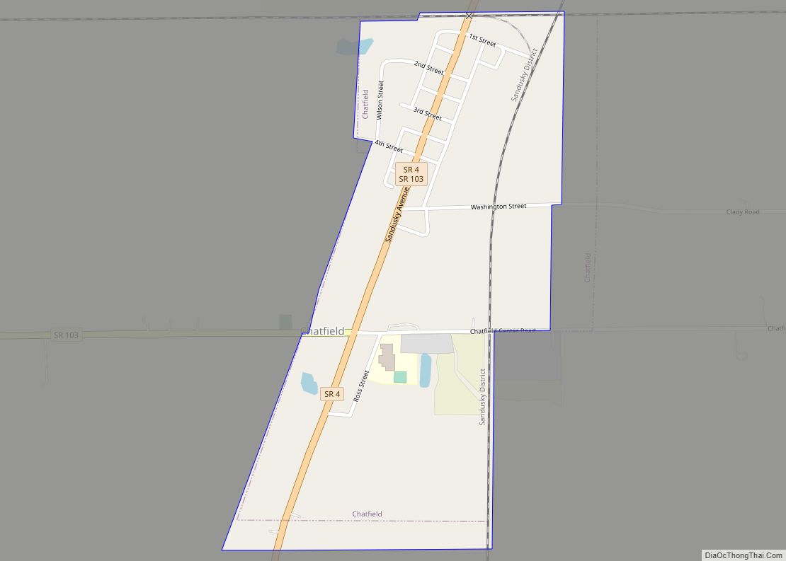 Map of Chatfield village, Ohio
