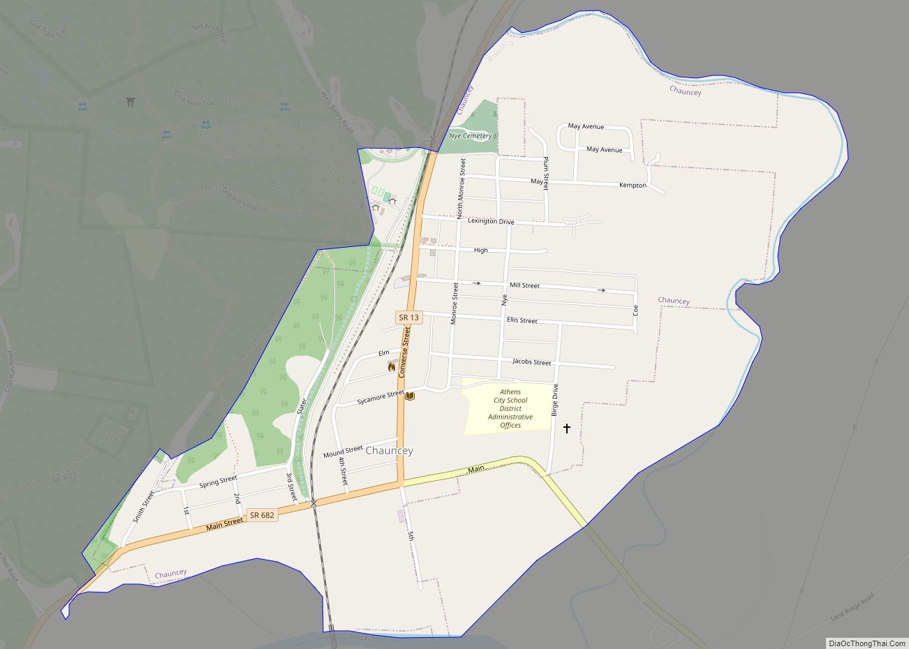 Map of Chauncey village, Ohio