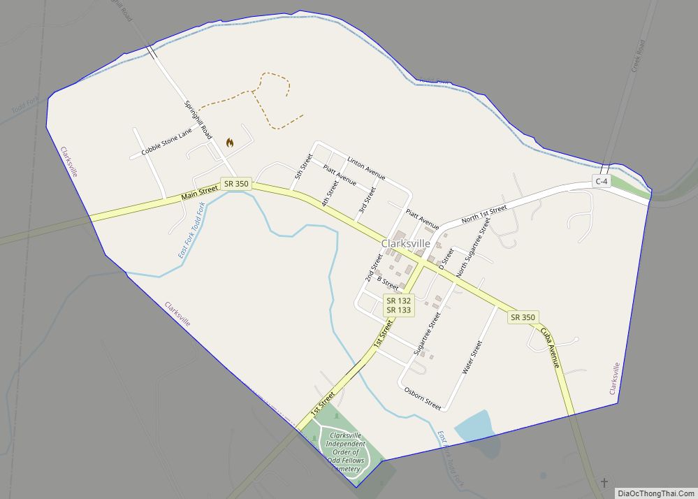 Map of Clarksville village, Ohio