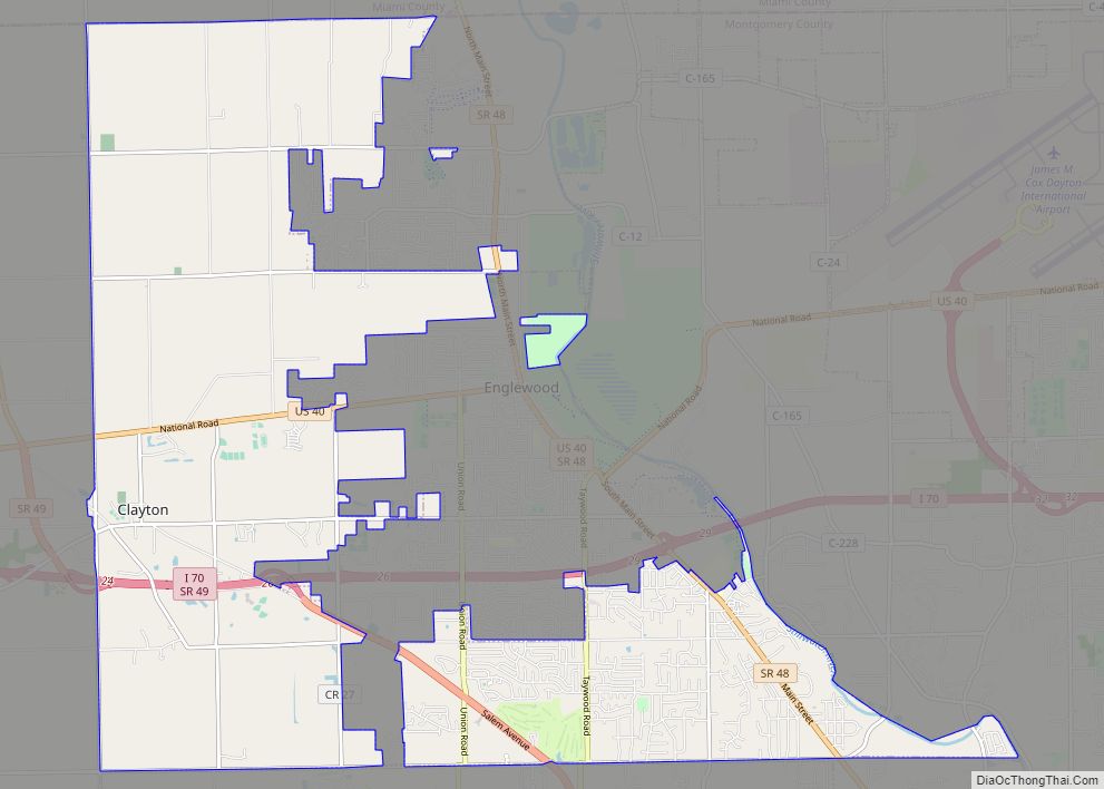 Map of Clayton city, Ohio