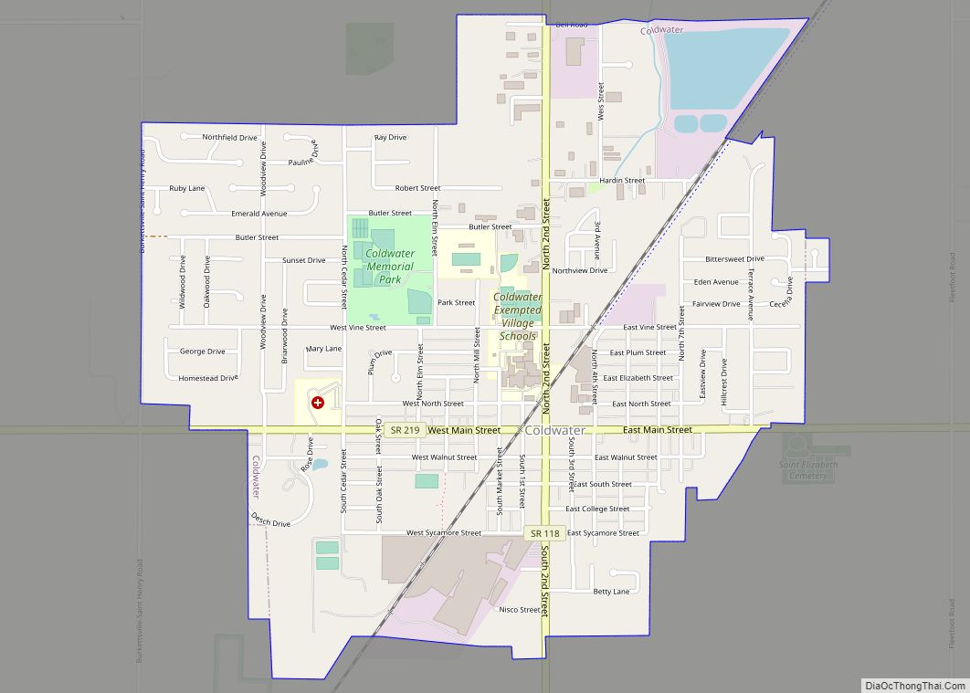Map of Coldwater village, Ohio