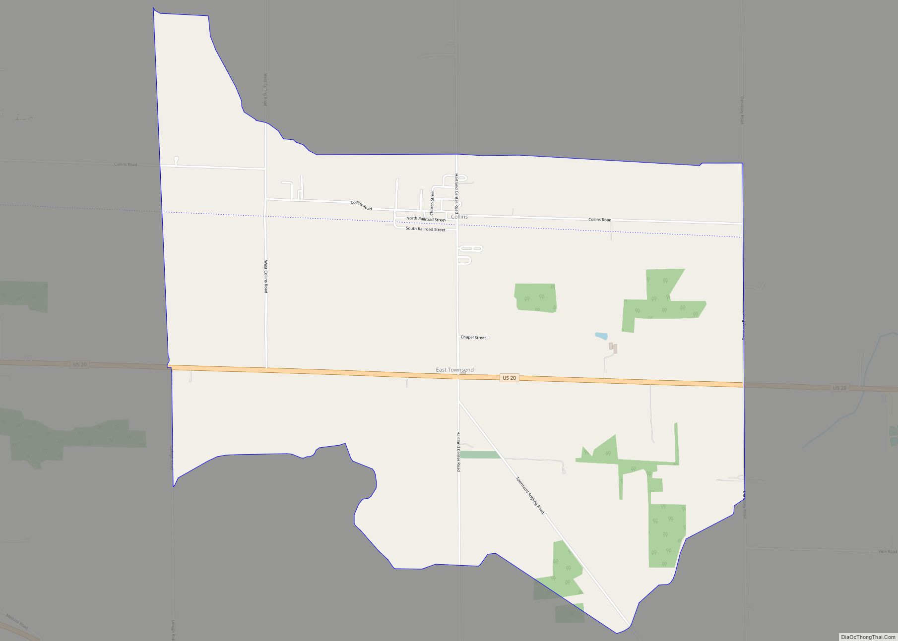 Map of Collins CDP, Ohio