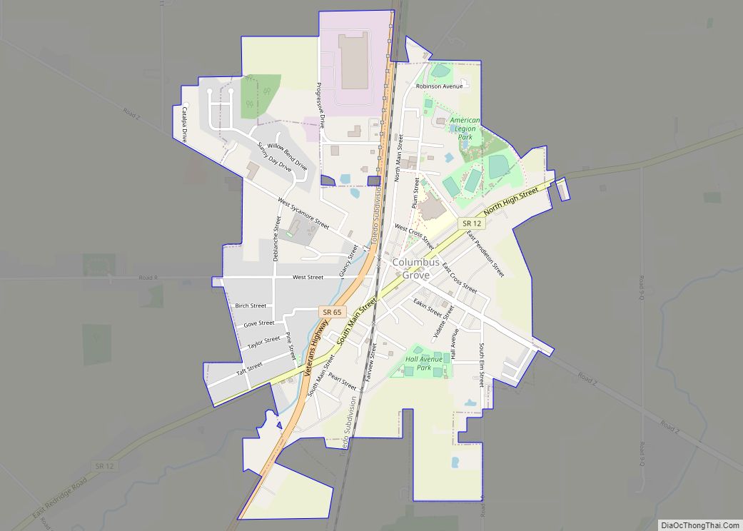 Map of Columbus Grove village