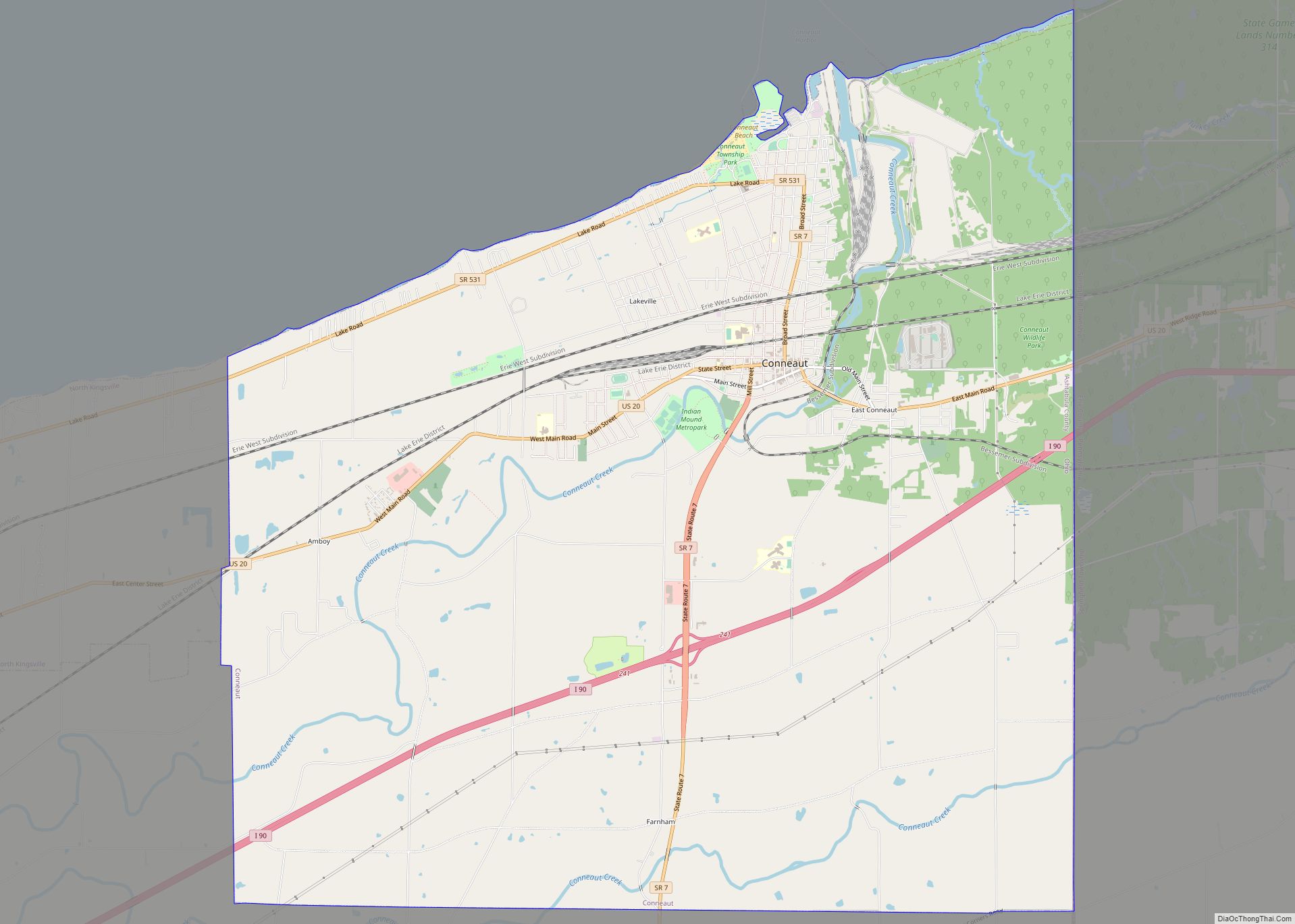 Map of Conneaut city