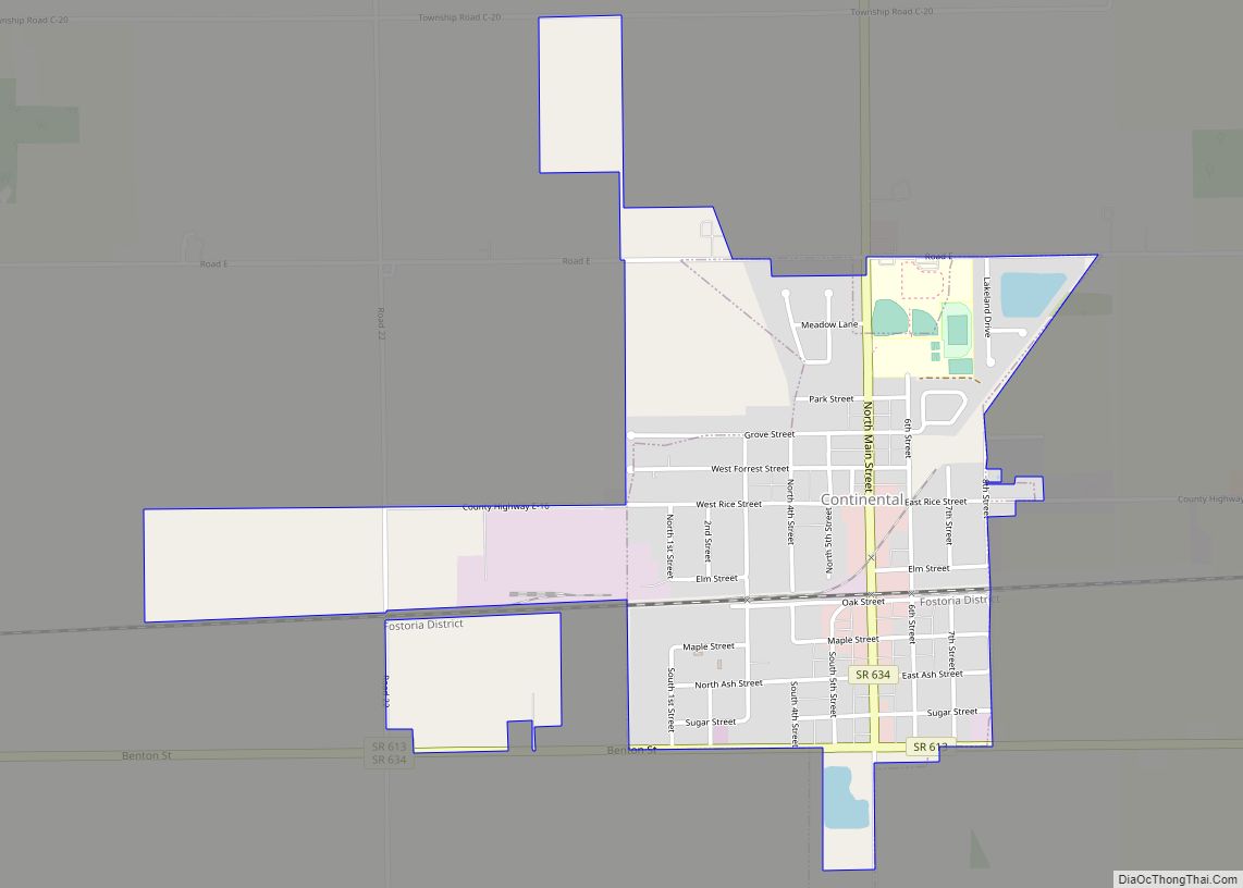 Map of Continental village