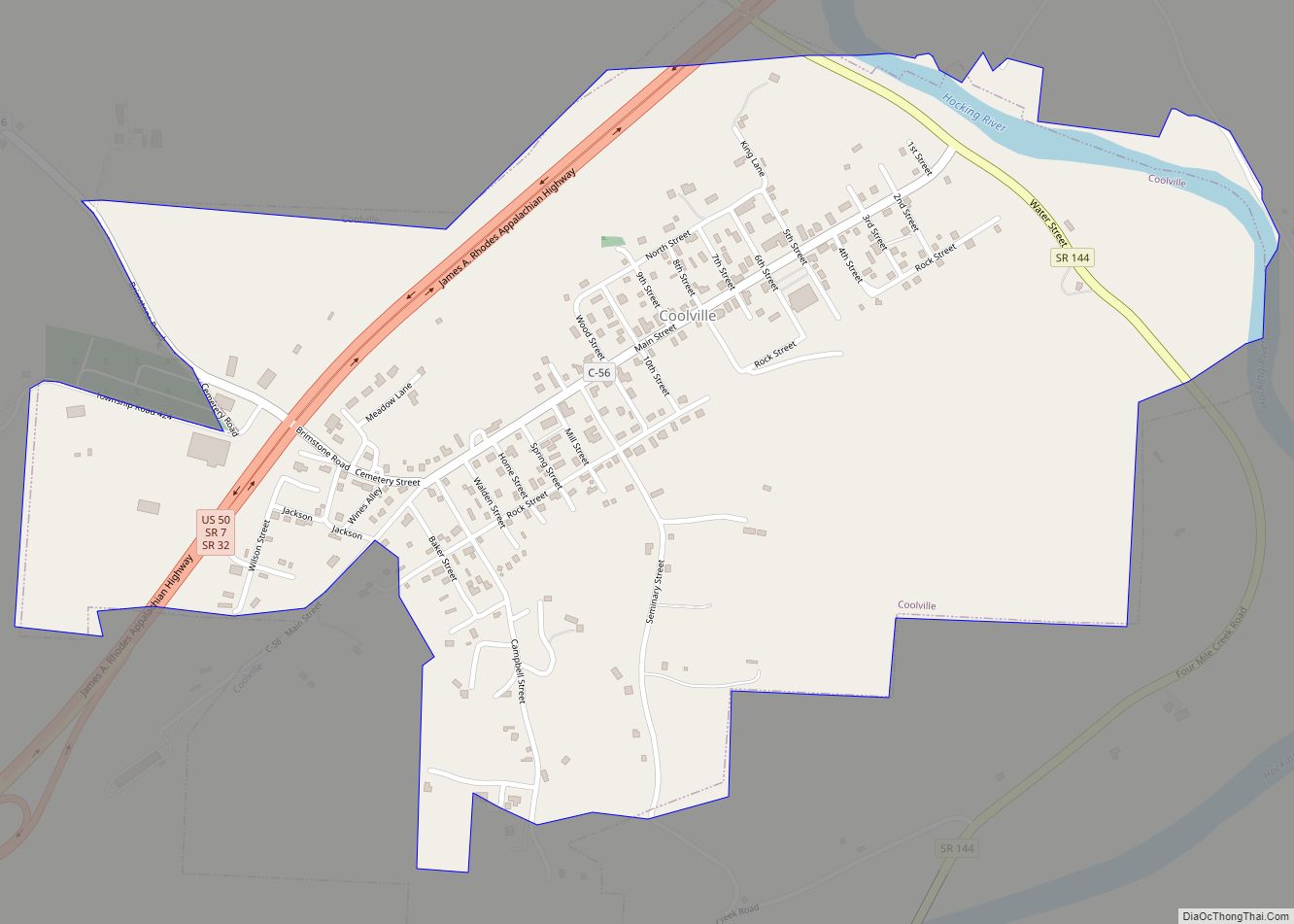 Map of Coolville village