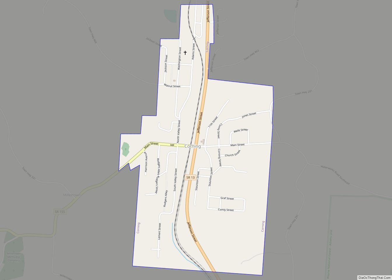 Map of Corning village, Ohio
