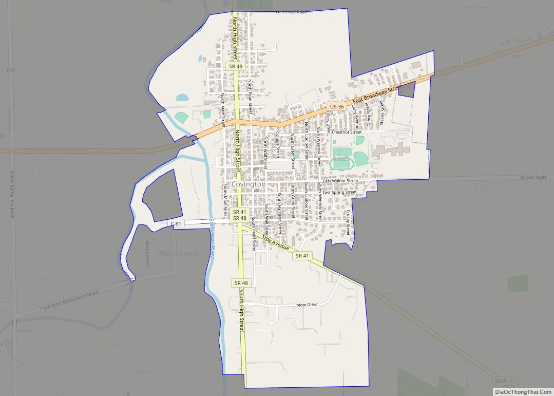 Map of Covington village, Ohio