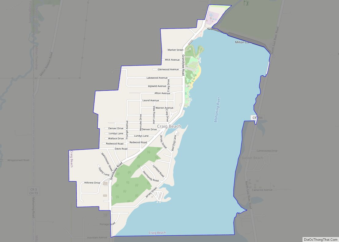 Map of Craig Beach village