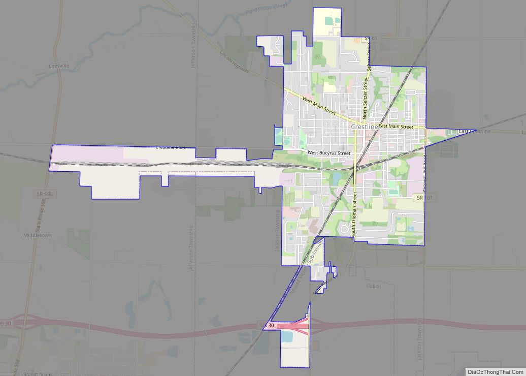 Map of Crestline village, Ohio