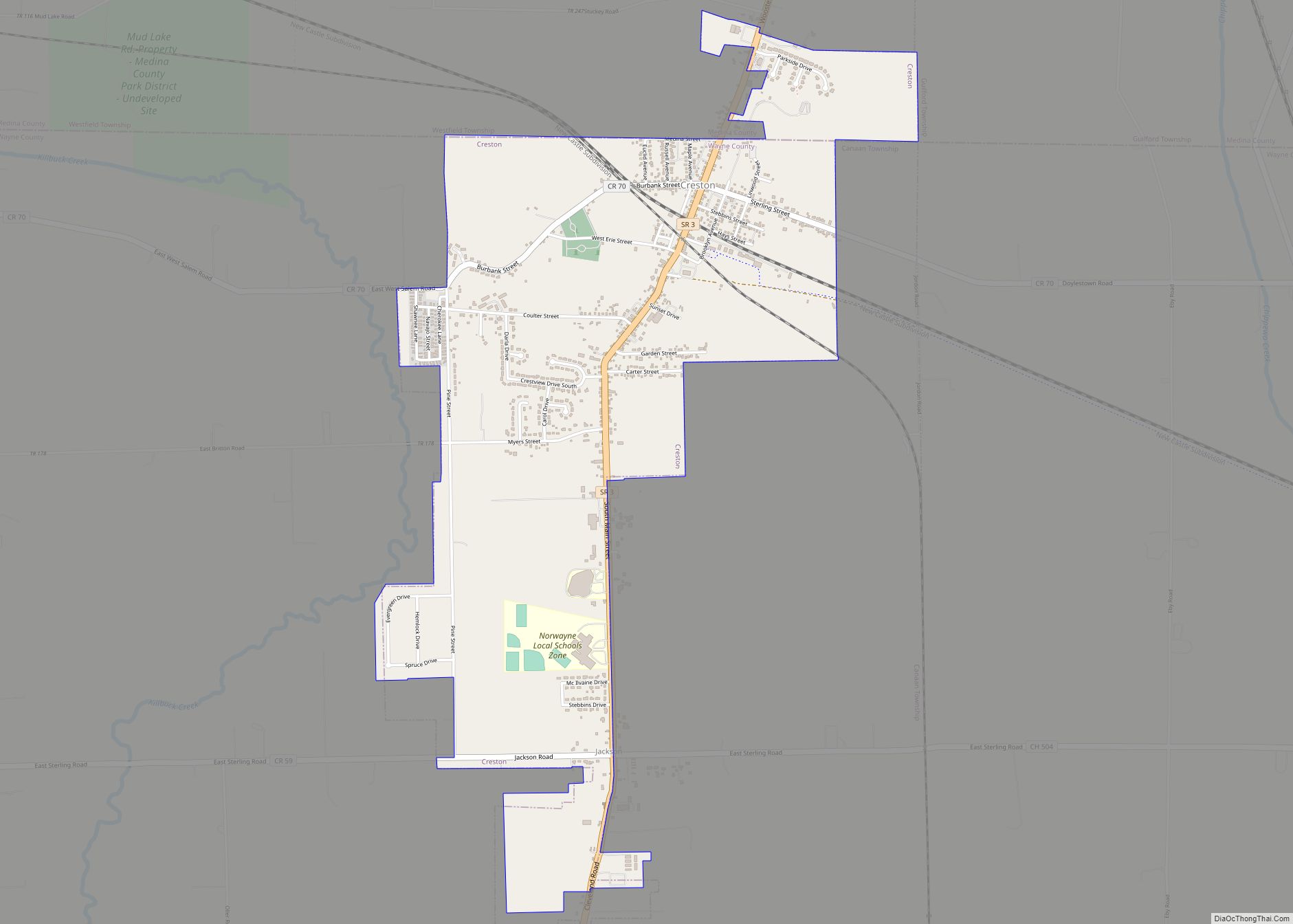 Map of Creston village, Ohio