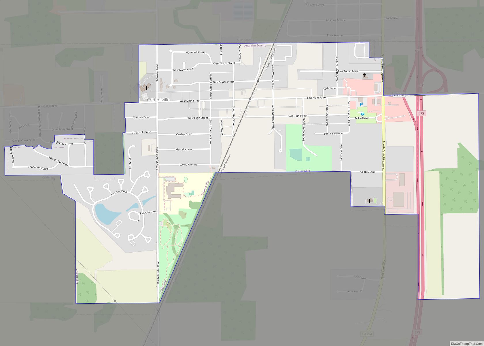 Map of Cridersville village