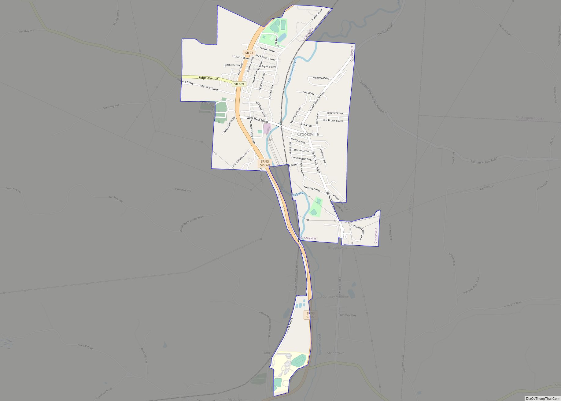 Map of Crooksville village
